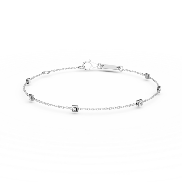 Bratara din aur alb cu insertii geometrice