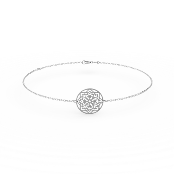 Bratara din aur alb cu pandantiv geometric