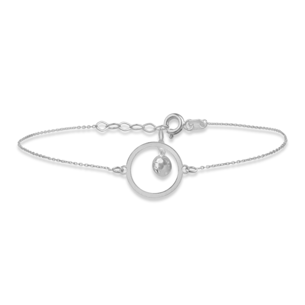 Bratara din aur alb cu pandantiv geometric