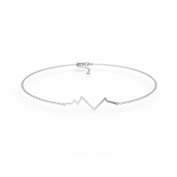 Bratara din aur alb cu pandantiv pulsul inimii