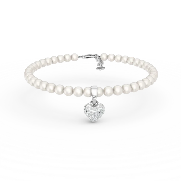 Bratara din aur alb cu perle de cultura de 21.2ct si diamante de 0.1ct