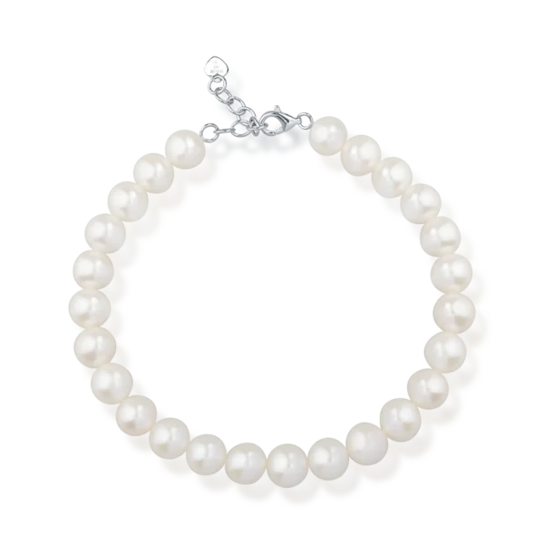 Bratara din aur alb cu perle de cultura de 59.62ct