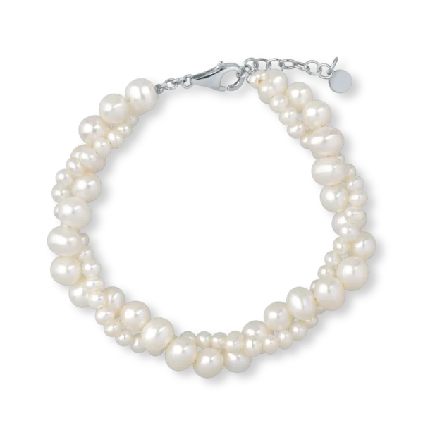 Bratara din aur alb cu perle de cultura de 84.3ct