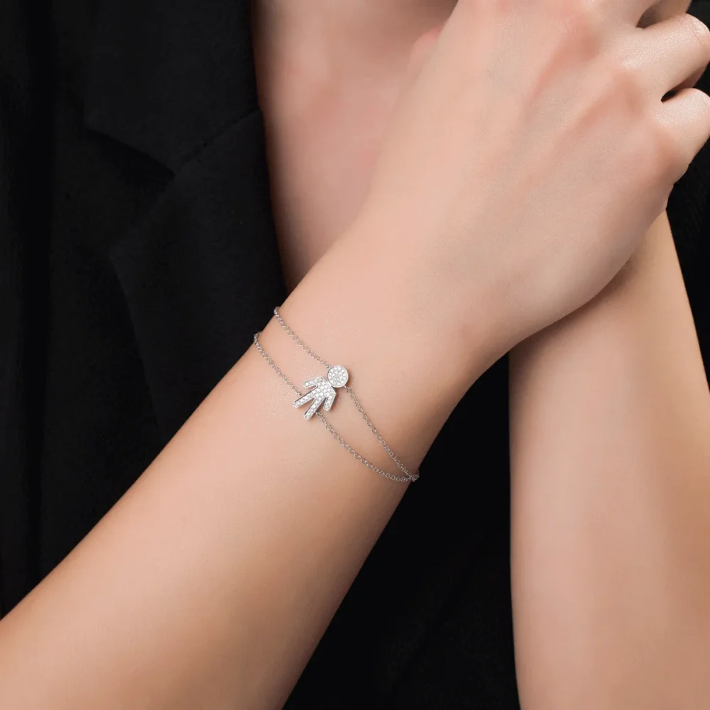 Bratara din aur alb cu diamante de 0.16ct - imagine 2