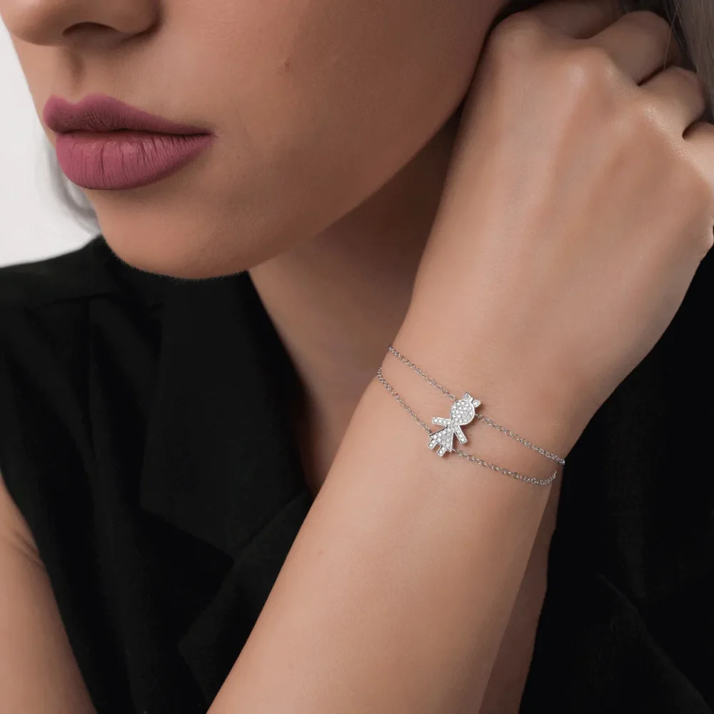 Bratara din aur alb cu diamante de 0.17ct - imagine 2