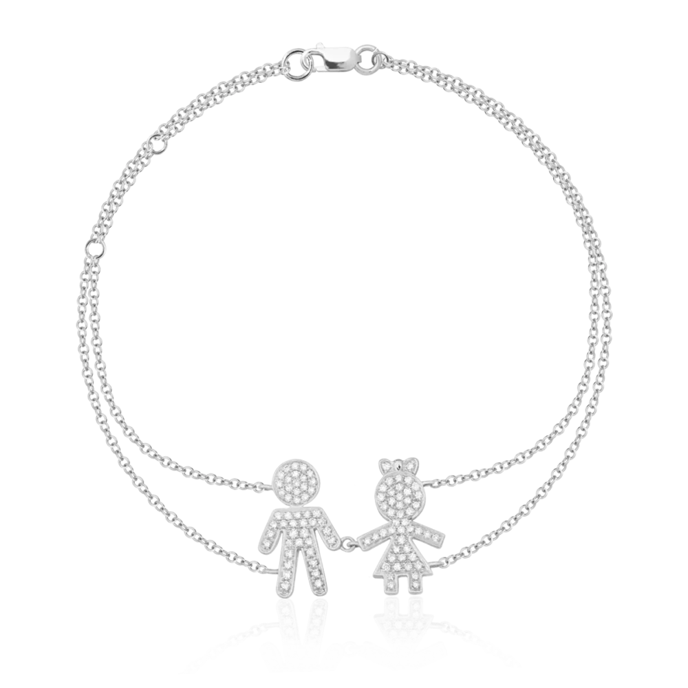 Bratara din aur alb cu diamante de 0.3ct