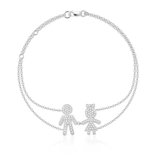 Bratara din aur alb cu diamante de 0.3ct