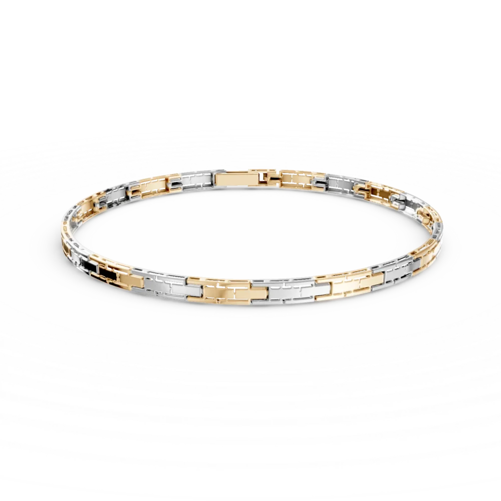 Bratara din aur alb-galben
