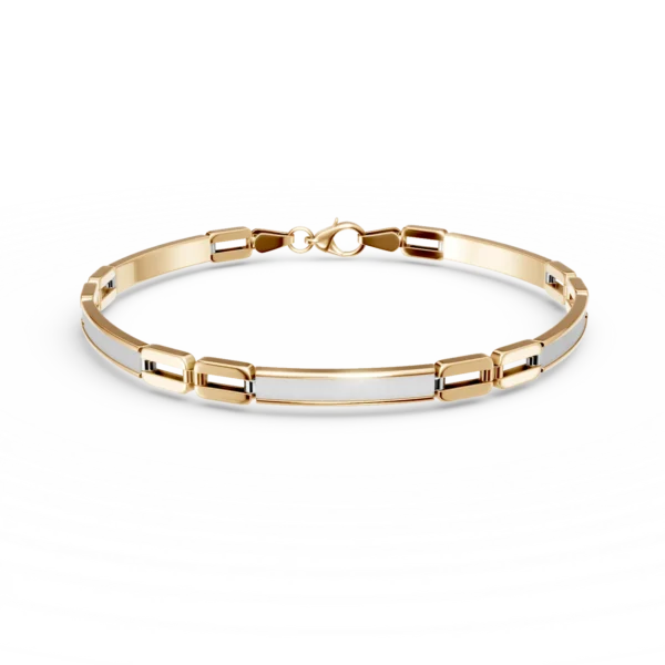 Bratara din aur alb-galben pentru barbati