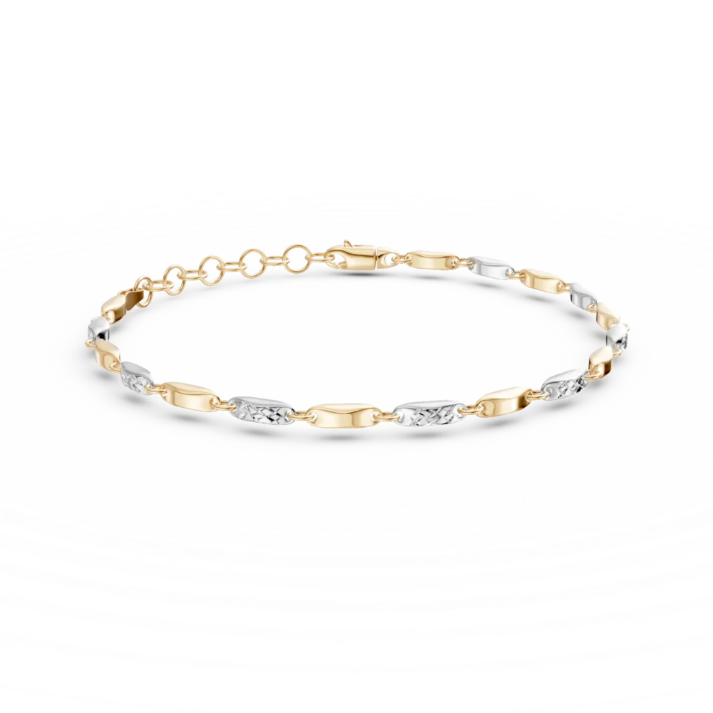 Bratara din aur alb-galben
