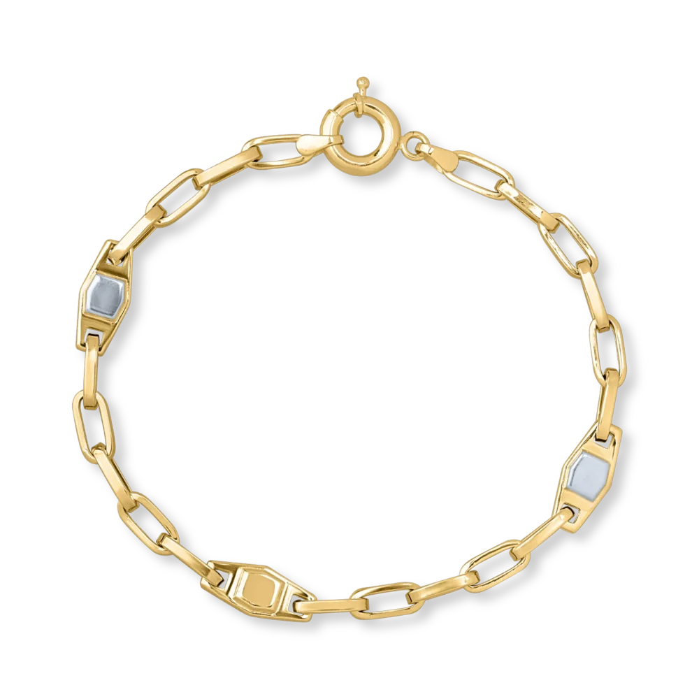 Bratara din aur alb-galben