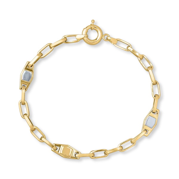 Bratara din aur alb-galben