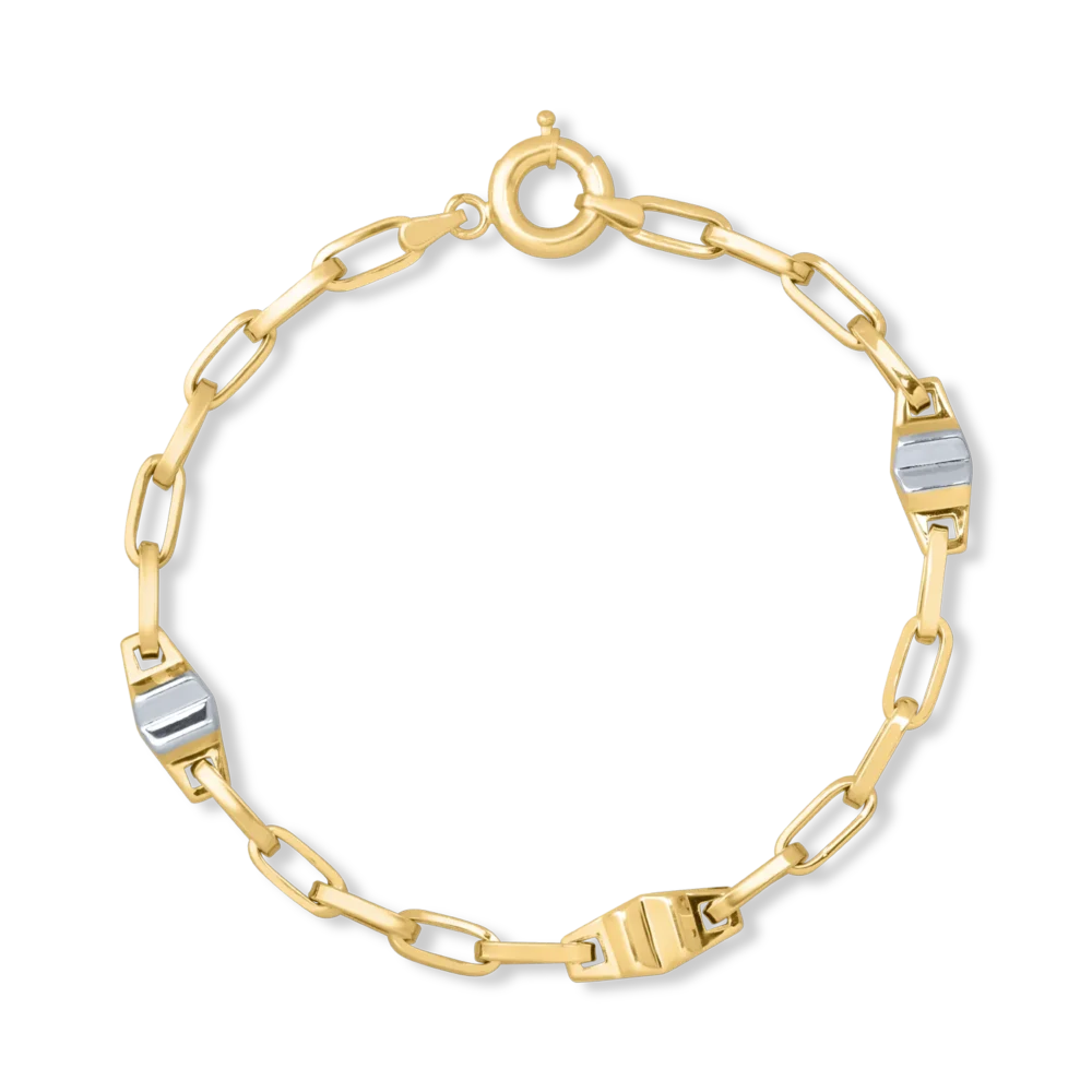 Bratara din aur alb-galben