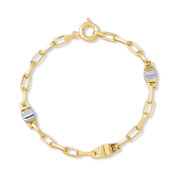 Bratara din aur alb-galben