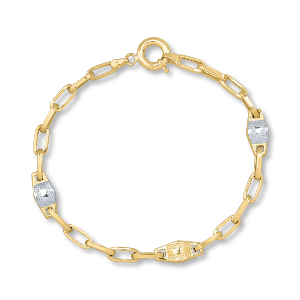 Bratara din aur alb-galben