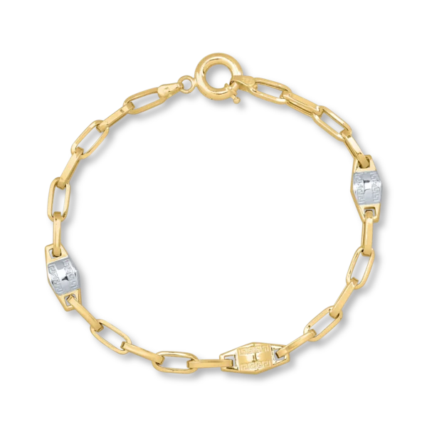 Bratara din aur alb-galben