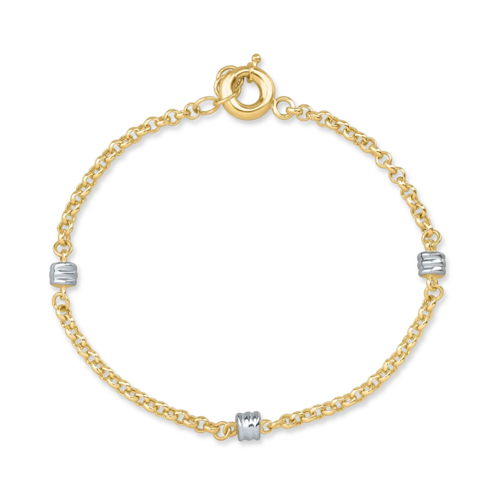 Bratara din aur alb-galben