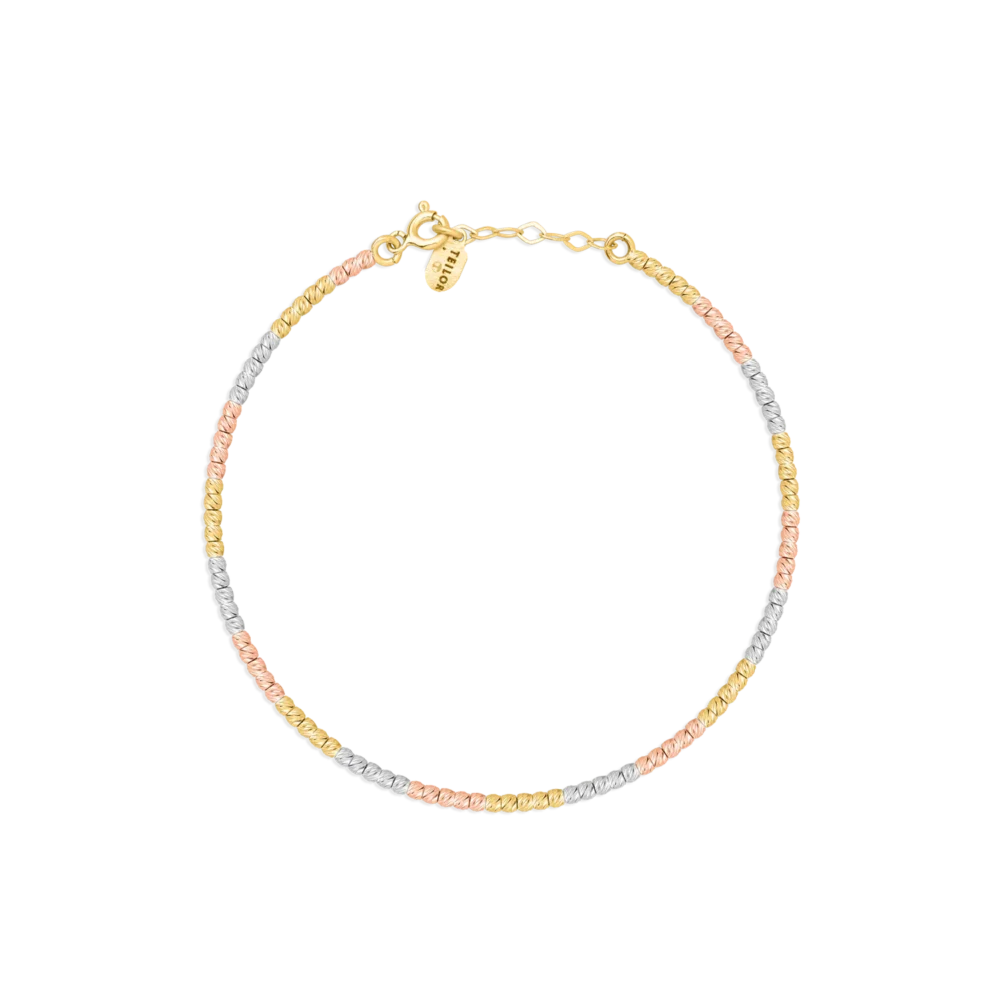Bratara din aur alb-roz-galben