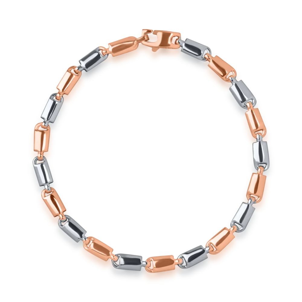 Bratara din aur alb-roz pentru barbati