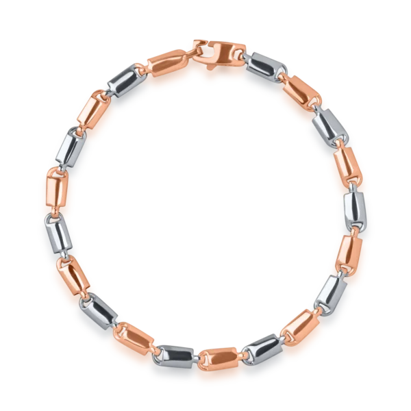 Bratara din aur alb-roz pentru barbati