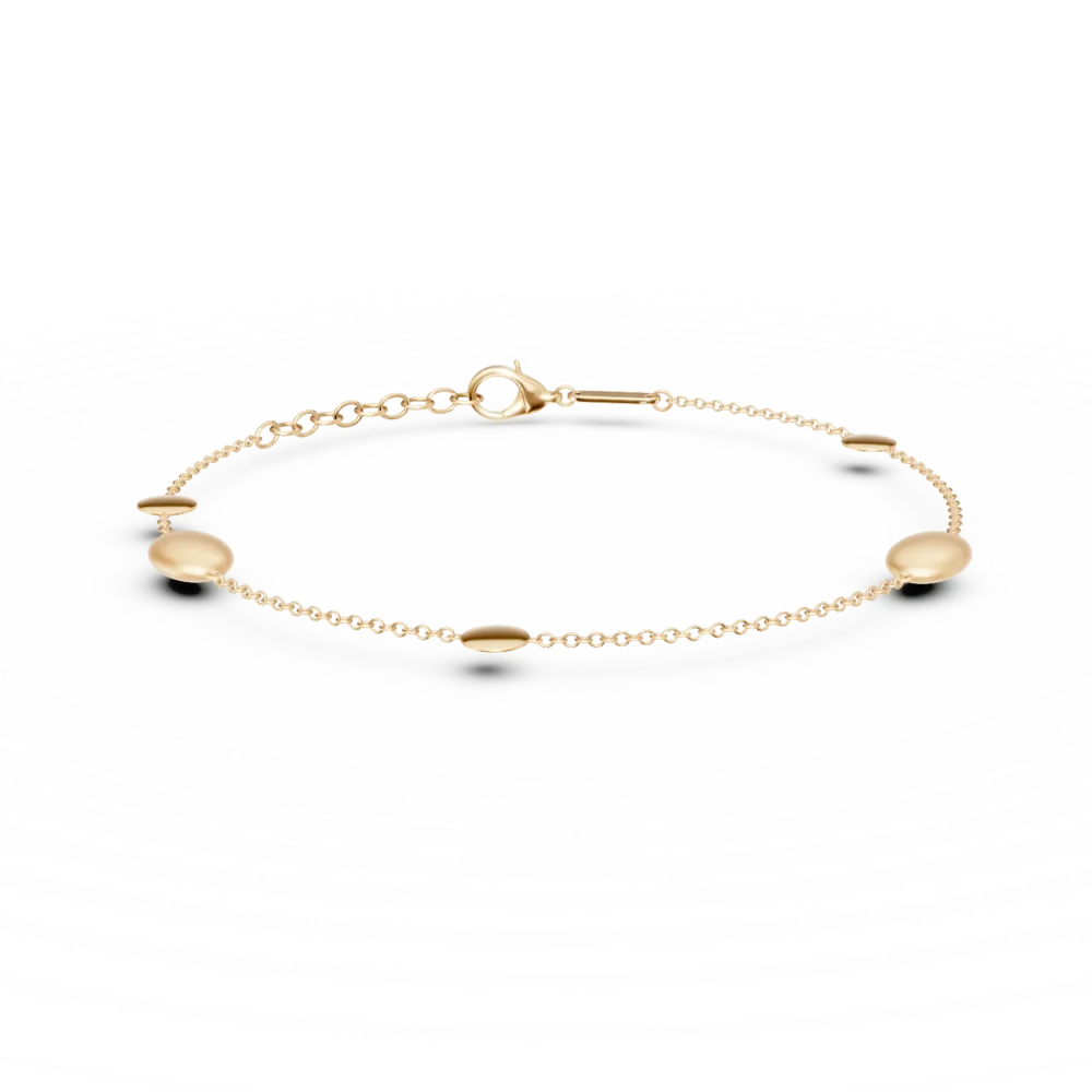 Bratara din aur galben cu bilute