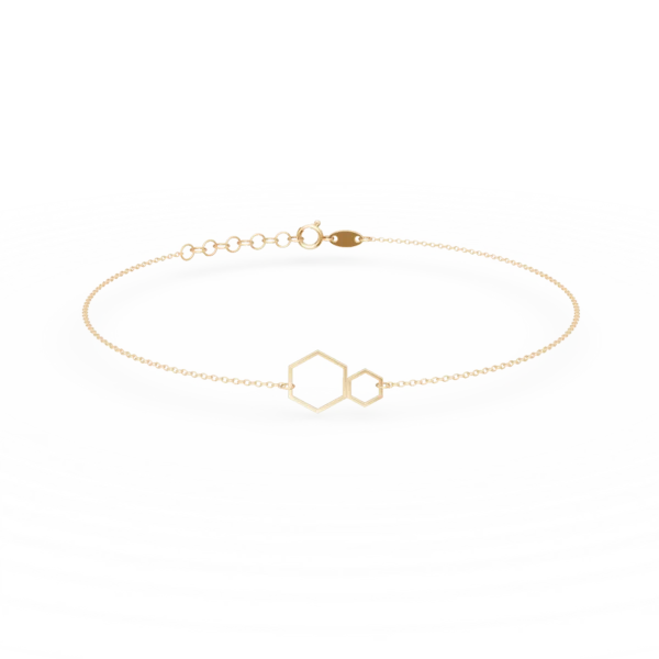 Bratara din aur galben cu pandantiv hexagonal