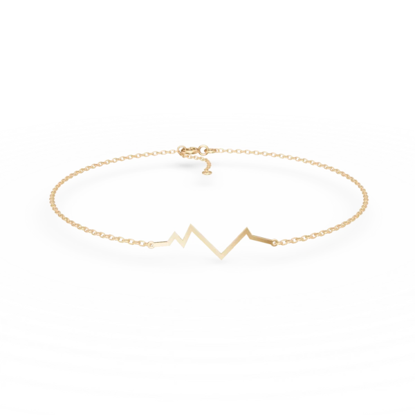 Bratara din aur galben cu pandantiv pulsul inimii