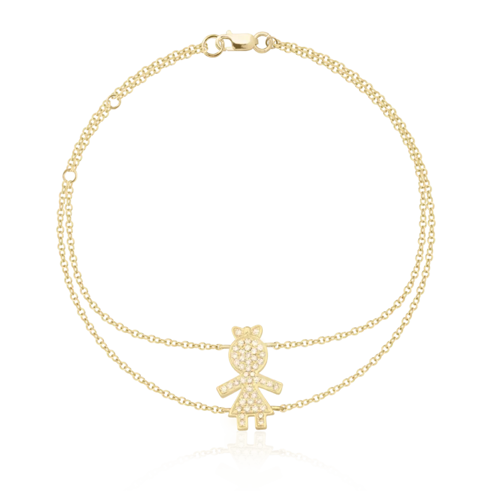 Bratara din aur galben cu diamante de 0.1ct