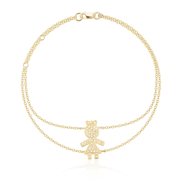 Bratara din aur galben cu diamante de 0.1ct