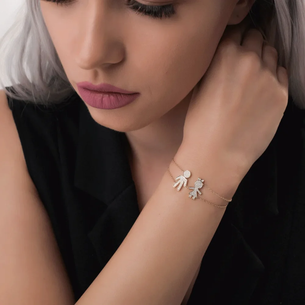 Bratara din aur galben cu diamante de 0.3ct - imagine 2