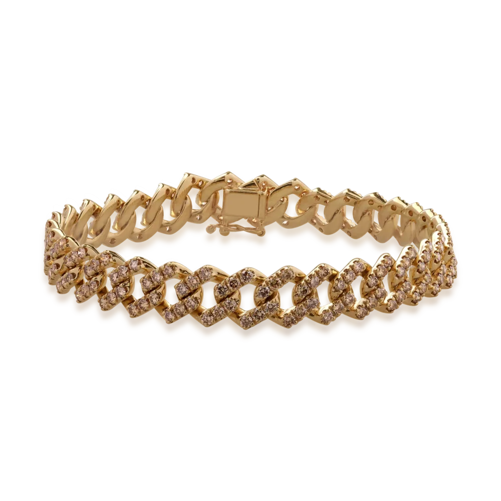 Bratara din aur galben cu diamante maro de 4.8ct