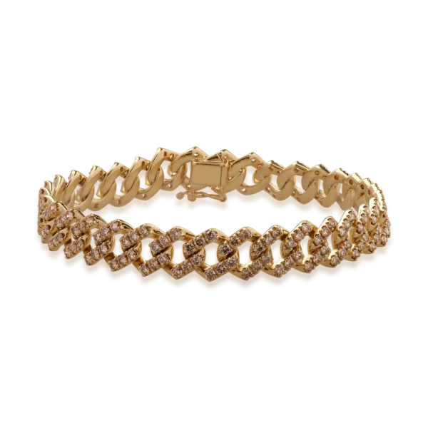 Bratara din aur galben cu diamante maro de 4.8ct