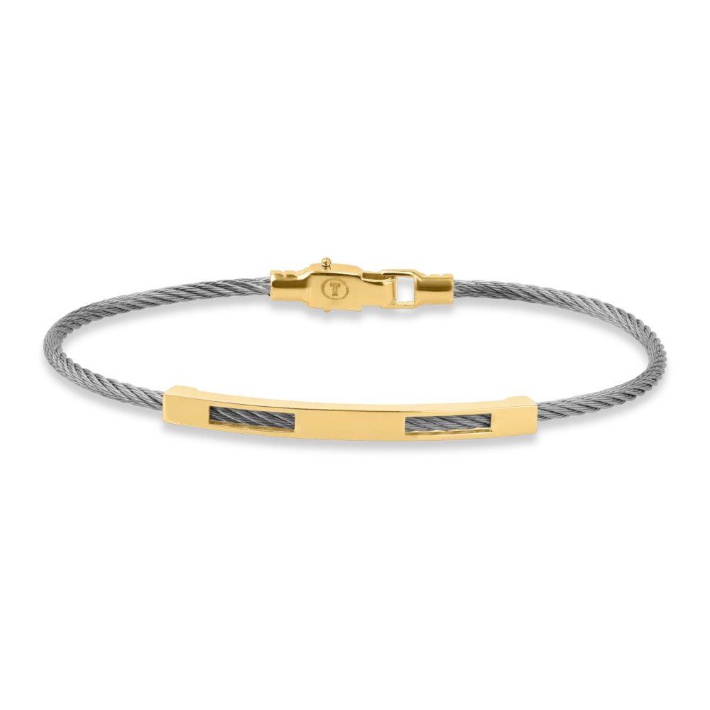 Bratara din aur galben si otel pentru barbati