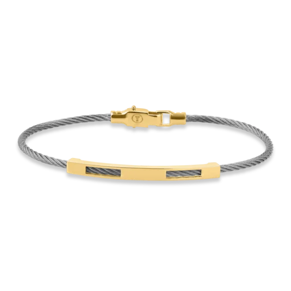 Bratara din aur galben si otel pentru barbati