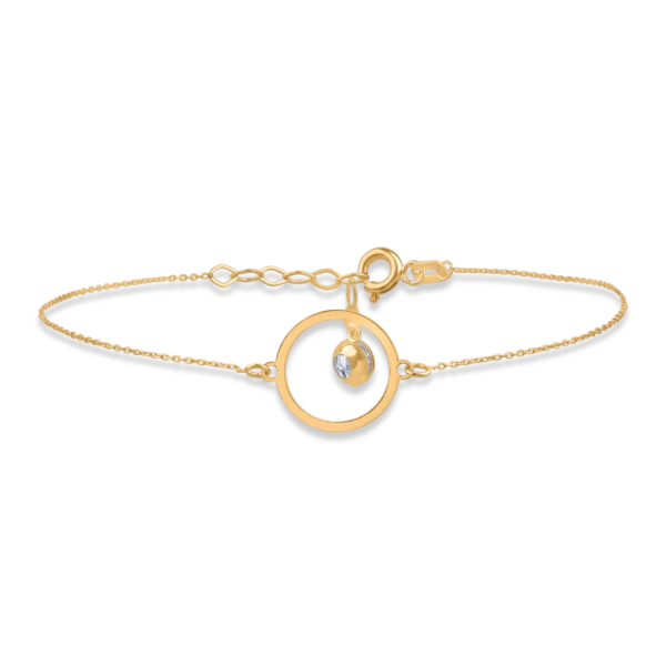 Bratara cu inimioara din aur galben