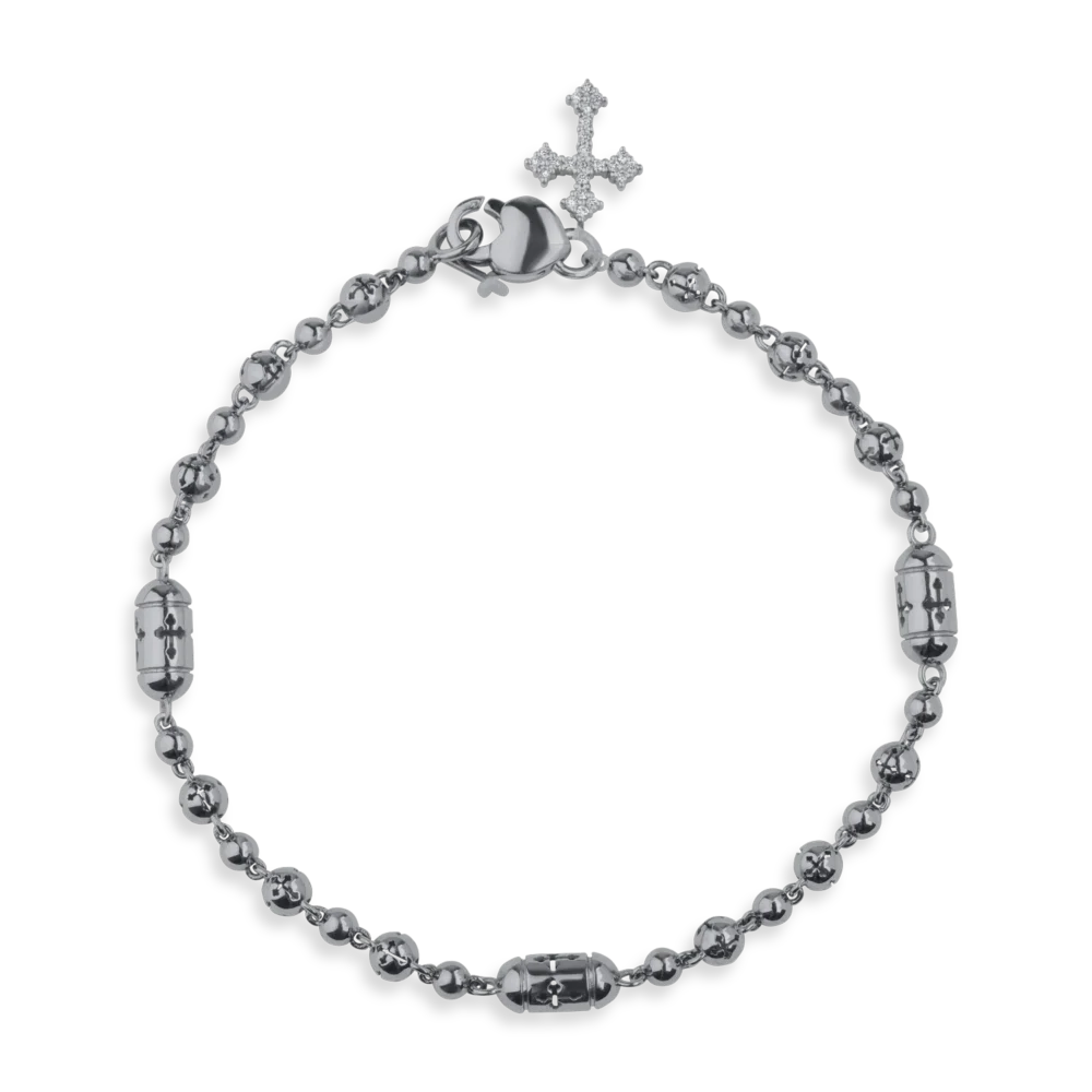 Bratara din aur negru cu diamante negre de 0.18ct si diamante transparente de 0.15ct