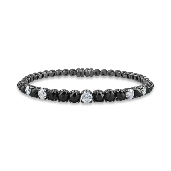 Bratara din aur negru cu diamante transparente de 2.09ct si diamante negre rose de 5.27ct