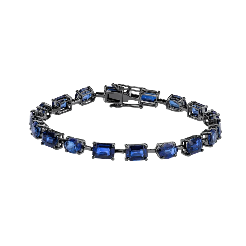 Bratara din aur negru cu safire ovale de 16.17ct