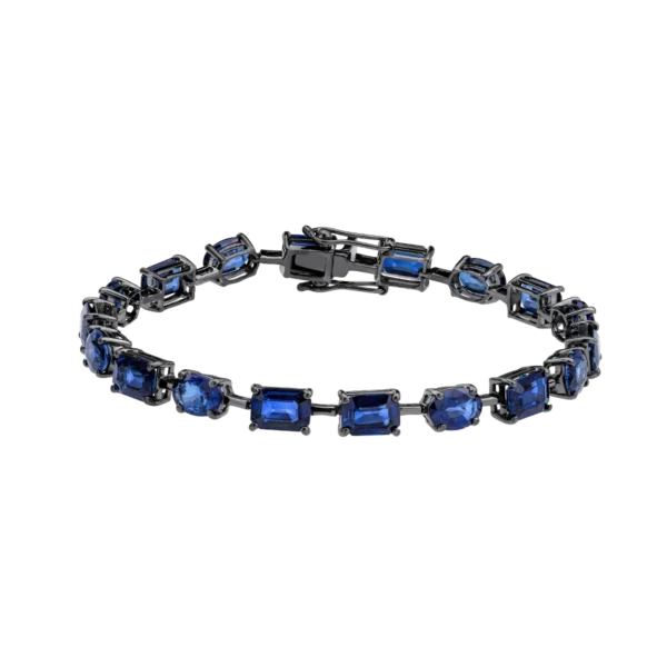 Bratara din aur negru cu safire ovale de 16.17ct