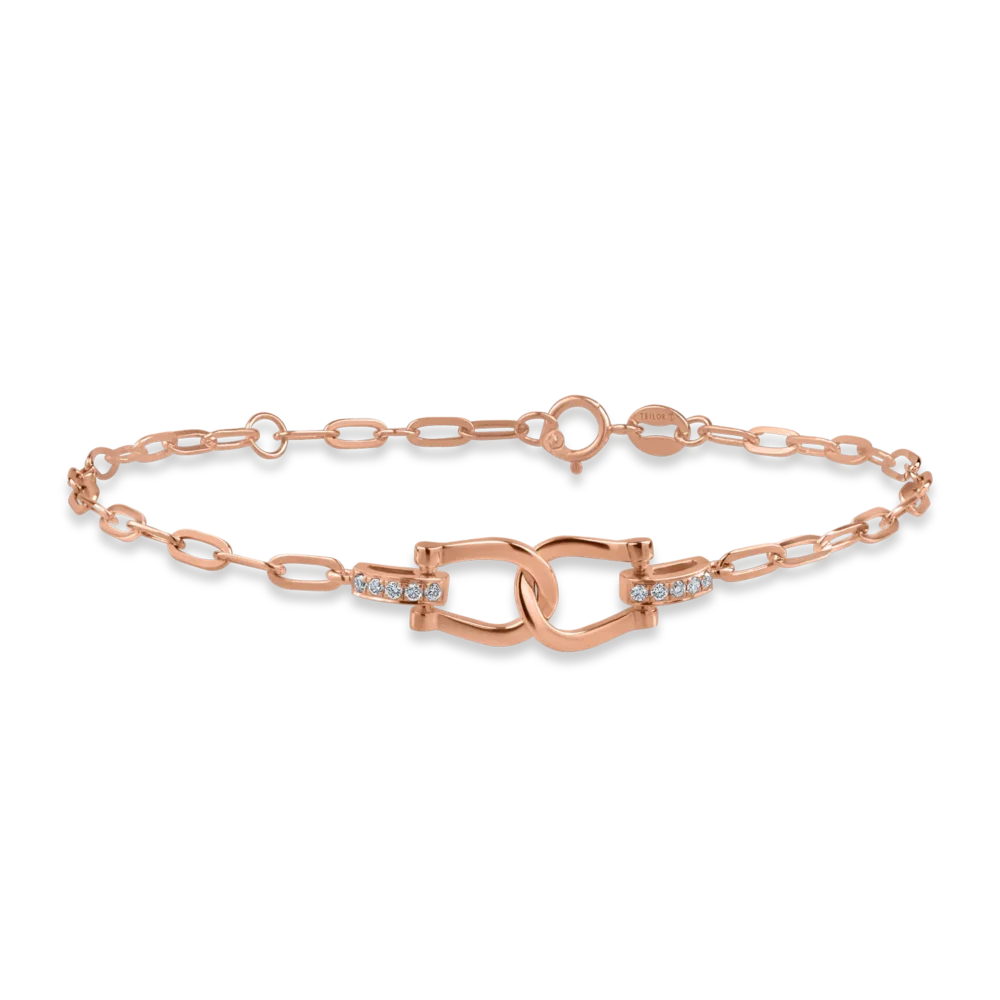 Bratara din aur roz cu diamante de 0.061ct