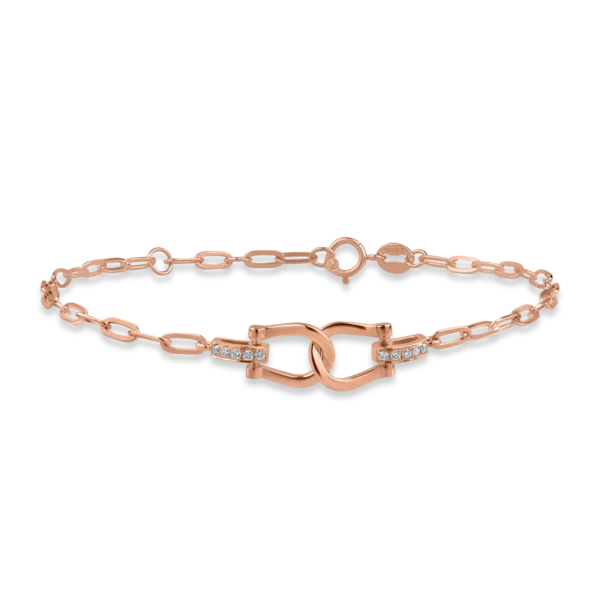 Bratara din aur roz cu diamante de 0.061ct