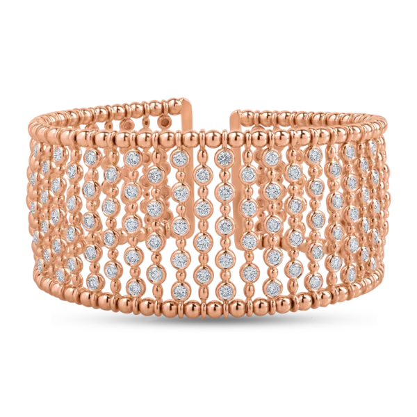 Bratara din aur roz cu diamante de 4.02ct