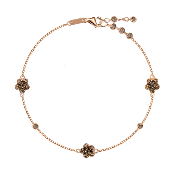 Bratara din aur roz cu pandantive floare