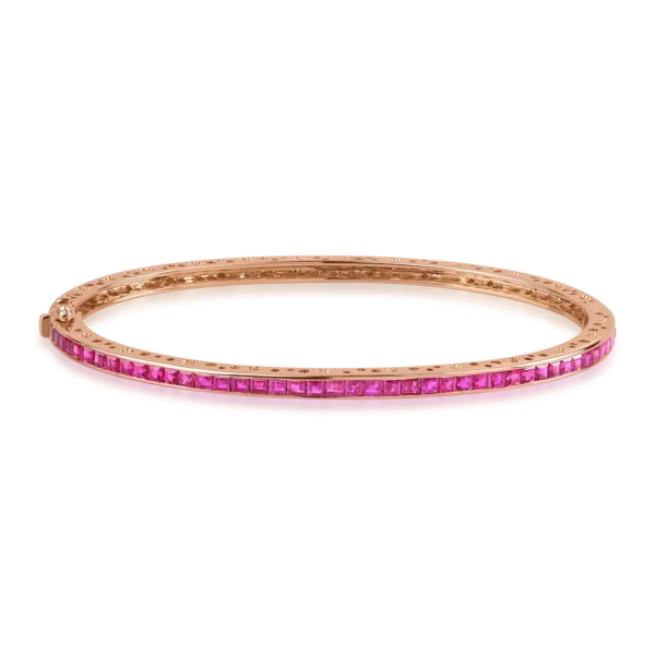 Bratara din aur roz cu rubine square de 3.25ct