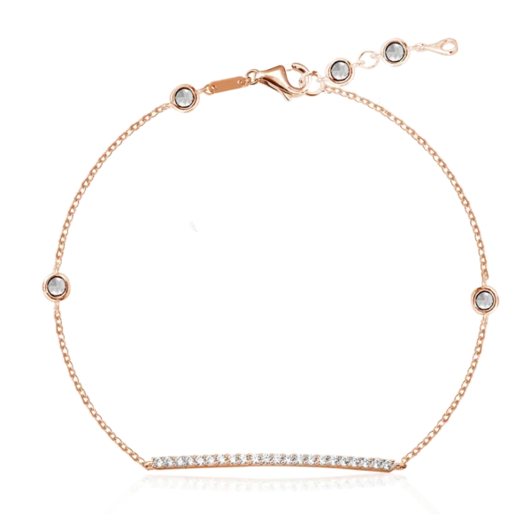 Bratara din aur roz cu zirconia pave
