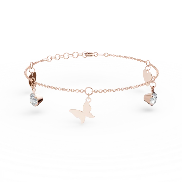 Bratara din aur roz cu zirconii
