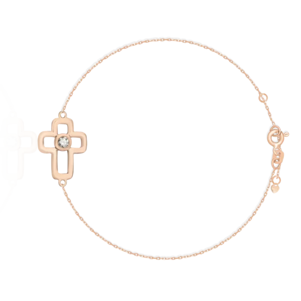 Bratara din aur roz cu diamant de 0.06ct