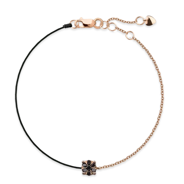 Bratara din aur roz cu diamante negre de 0.1ct