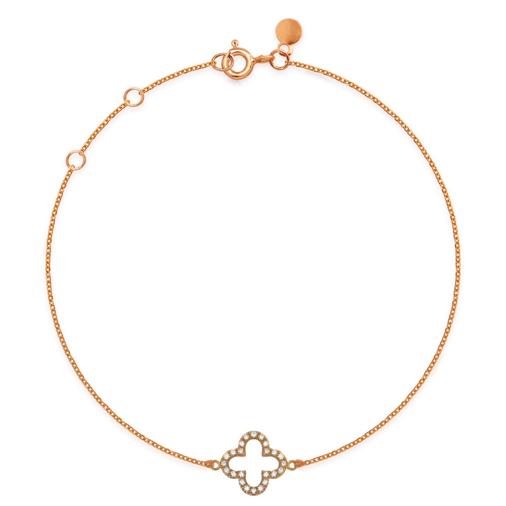 Bratara din aur roz cu diamante de 0.082ct