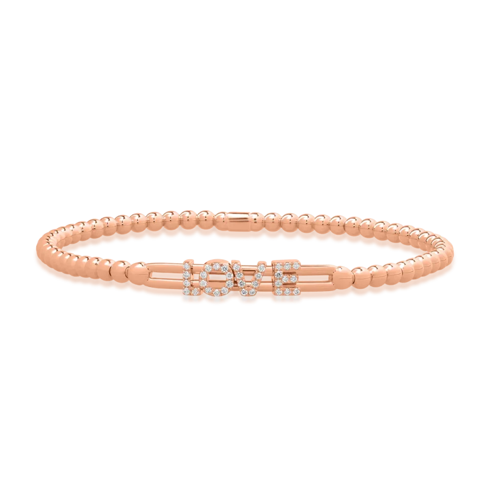 Bratara din aur roz cu diamante de 0.12ct